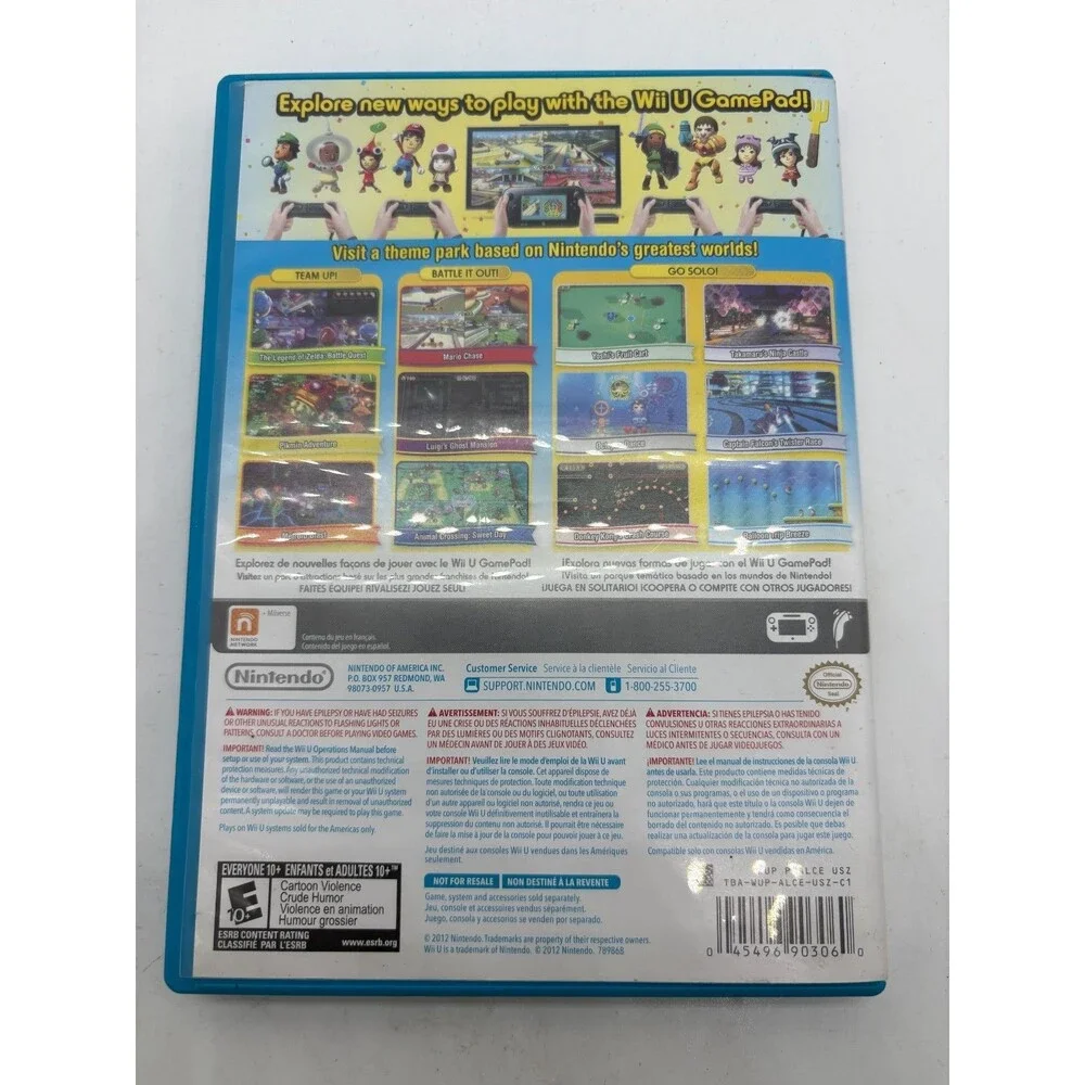 Nintendo Land Wii U Authentic Game Disc Manual Excellent Condition